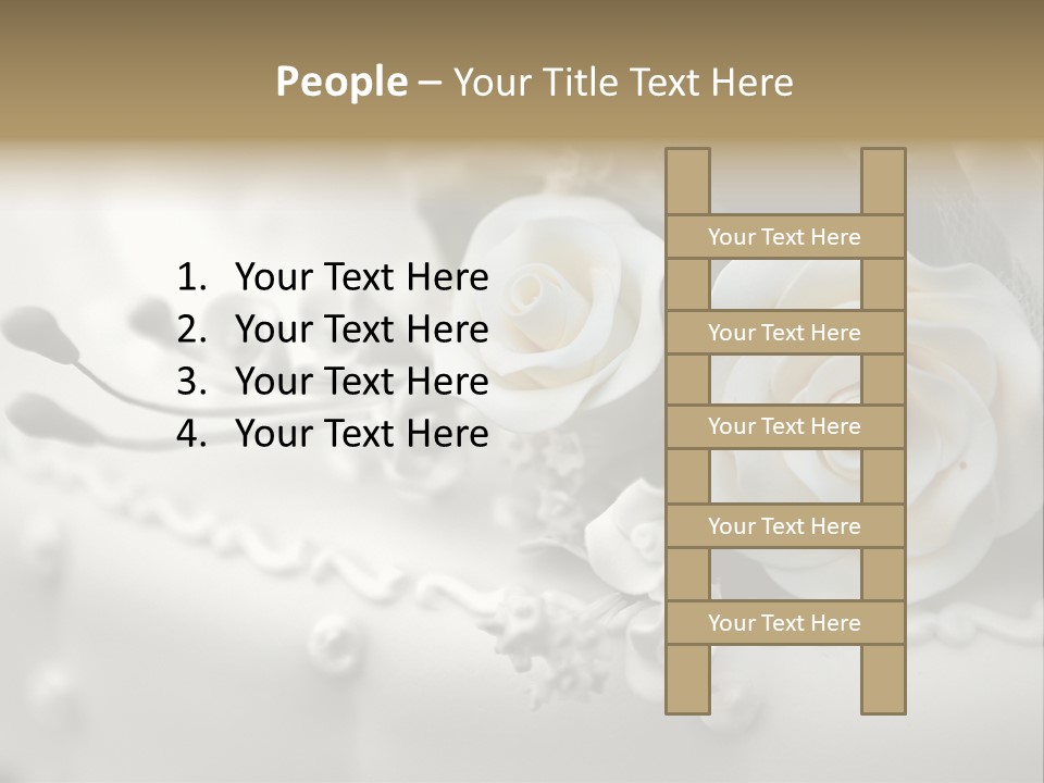 Two White Roses On A White Background Powerpoint Template PowerPoint Template