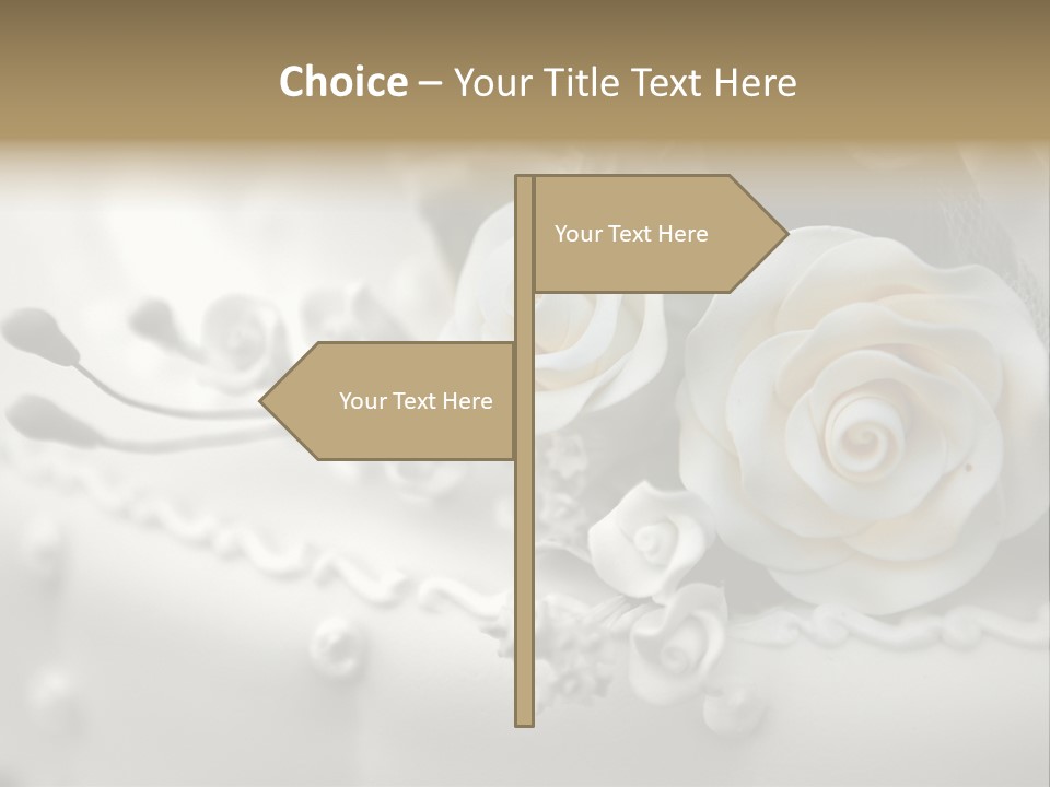 Two White Roses On A White Background Powerpoint Template PowerPoint Template