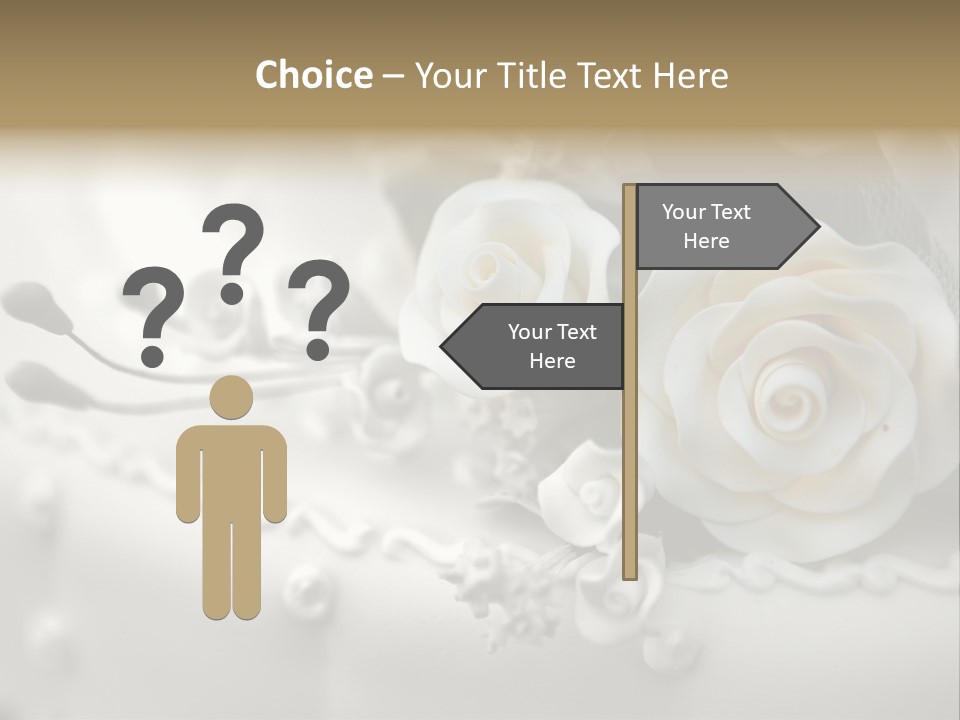 Two White Roses On A White Background Powerpoint Template PowerPoint Template