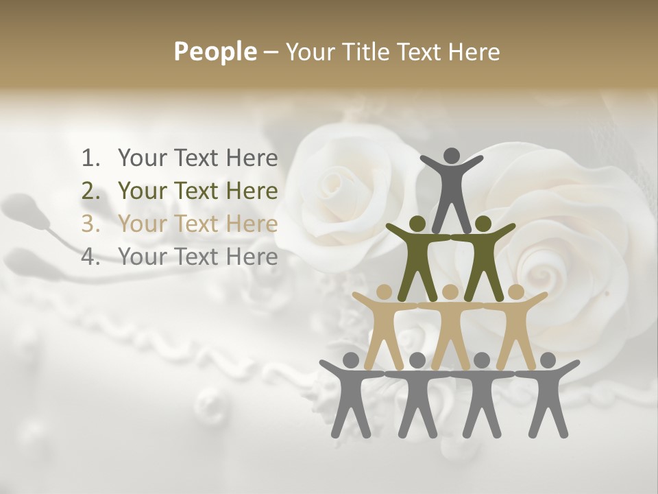 Two White Roses On A White Background Powerpoint Template PowerPoint Template