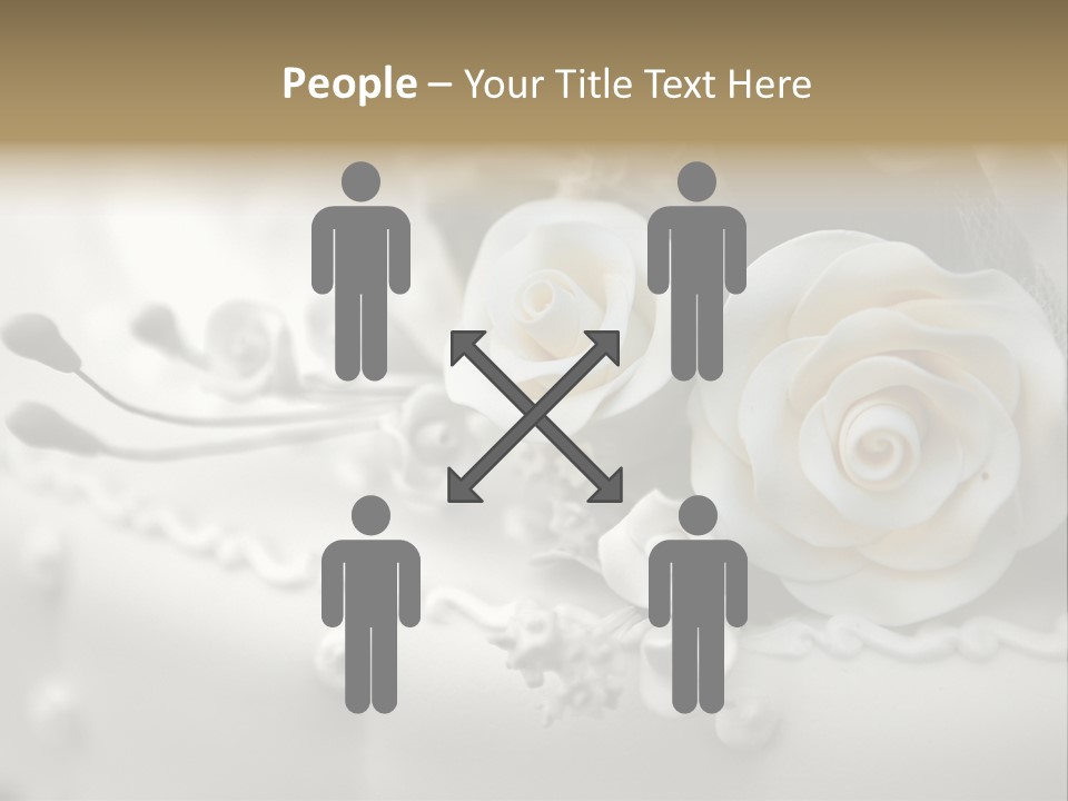 Two White Roses On A White Background Powerpoint Template PowerPoint Template