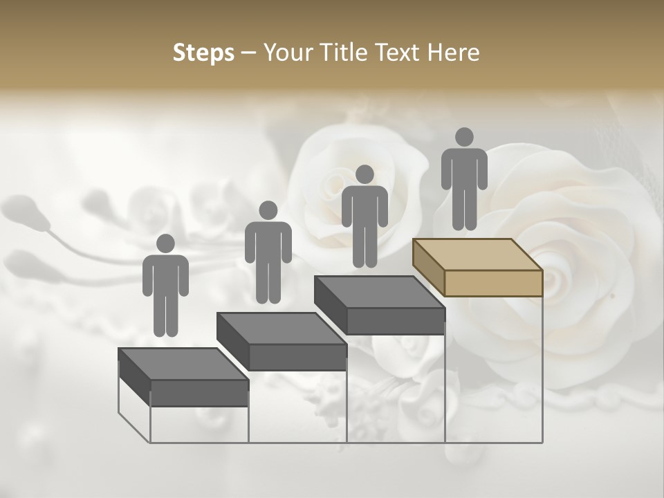 Two White Roses On A White Background Powerpoint Template PowerPoint Template