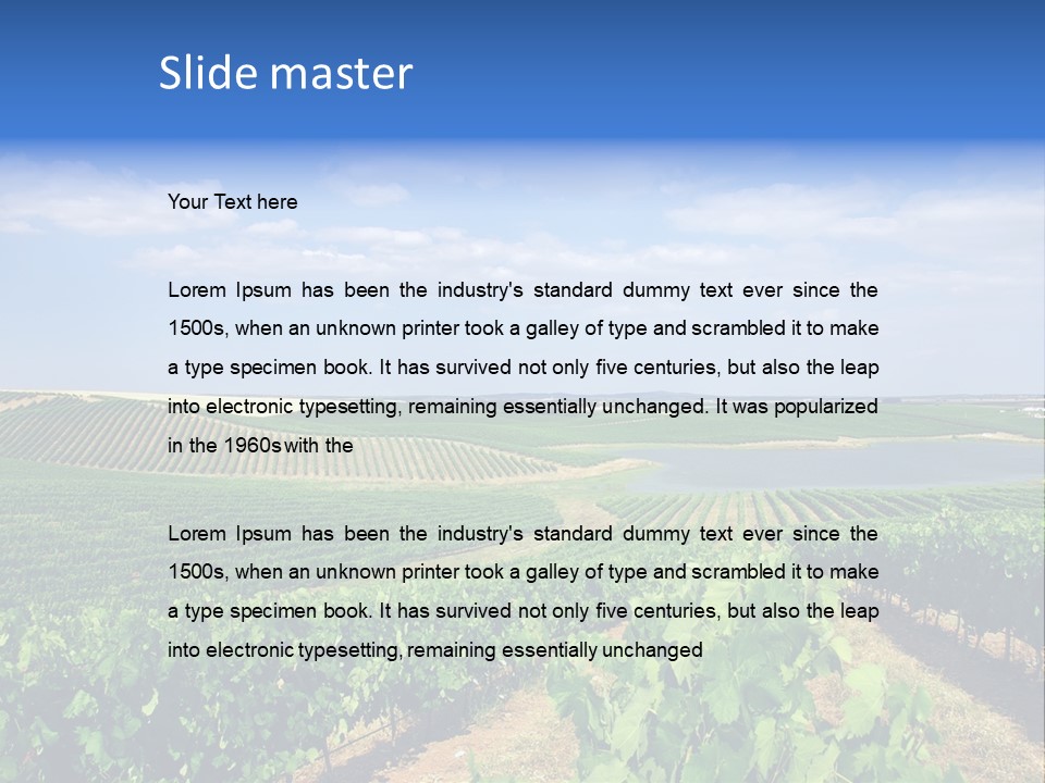 Blue Picturesque Landscape PowerPoint Template