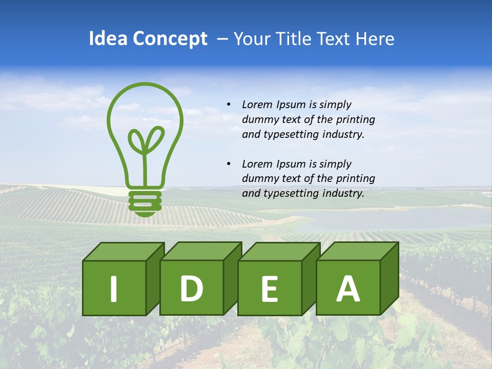 Blue Picturesque Landscape PowerPoint Template