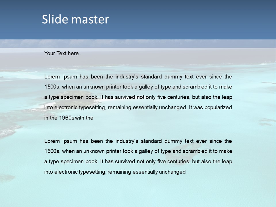 An Aerial View Of The Ocean With Blue Water PowerPoint Template