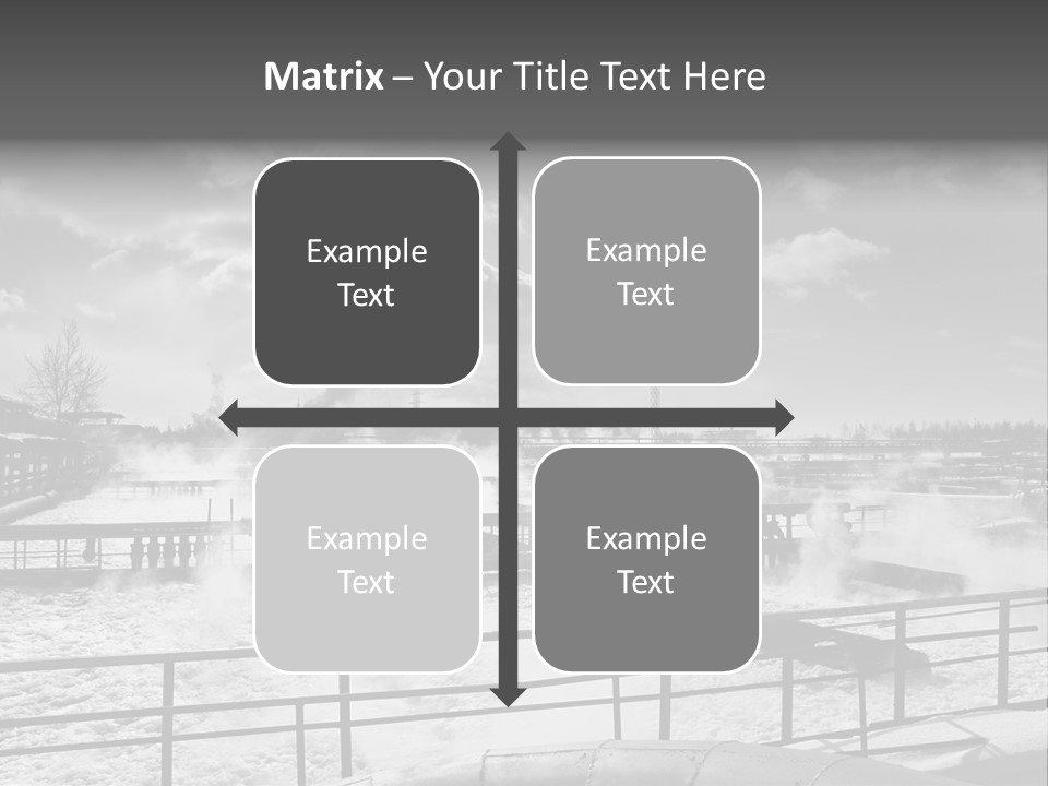 A Black And White Photo Of A Factory With Steam Coming Out Of It PowerPoint Template