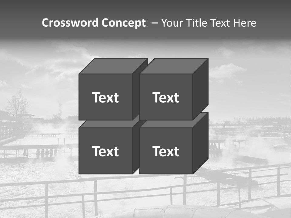 A Black And White Photo Of A Factory With Steam Coming Out Of It PowerPoint Template