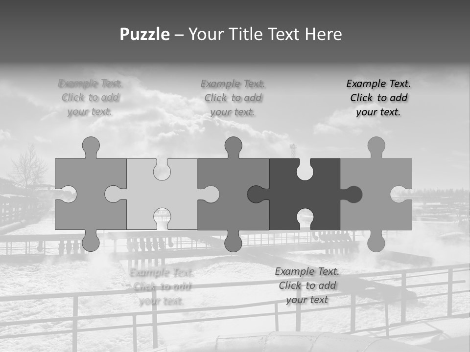 A Black And White Photo Of A Factory With Steam Coming Out Of It PowerPoint Template