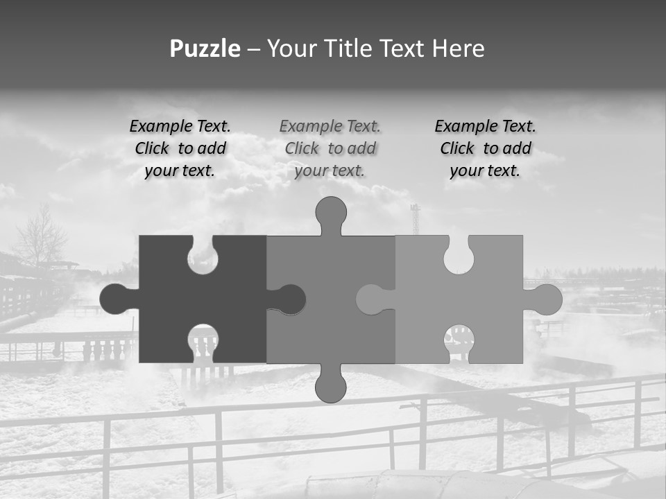 A Black And White Photo Of A Factory With Steam Coming Out Of It PowerPoint Template