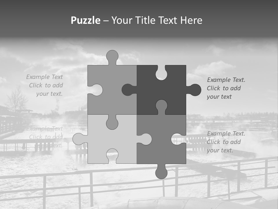 A Black And White Photo Of A Factory With Steam Coming Out Of It PowerPoint Template