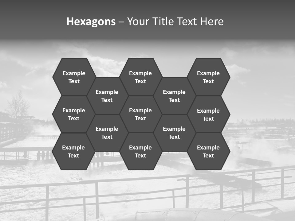 A Black And White Photo Of A Factory With Steam Coming Out Of It PowerPoint Template