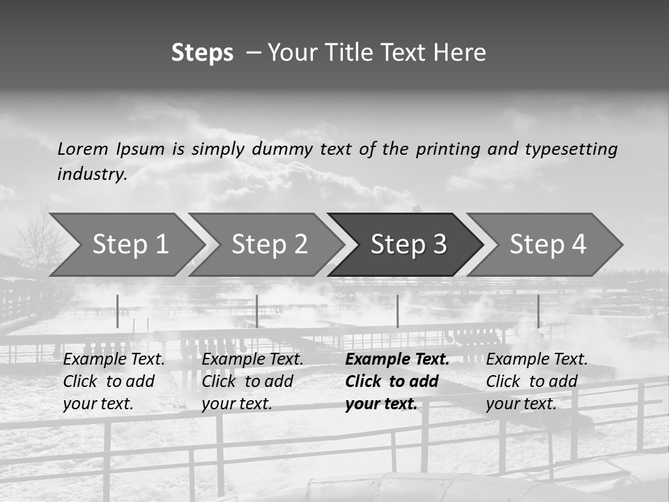 A Black And White Photo Of A Factory With Steam Coming Out Of It PowerPoint Template