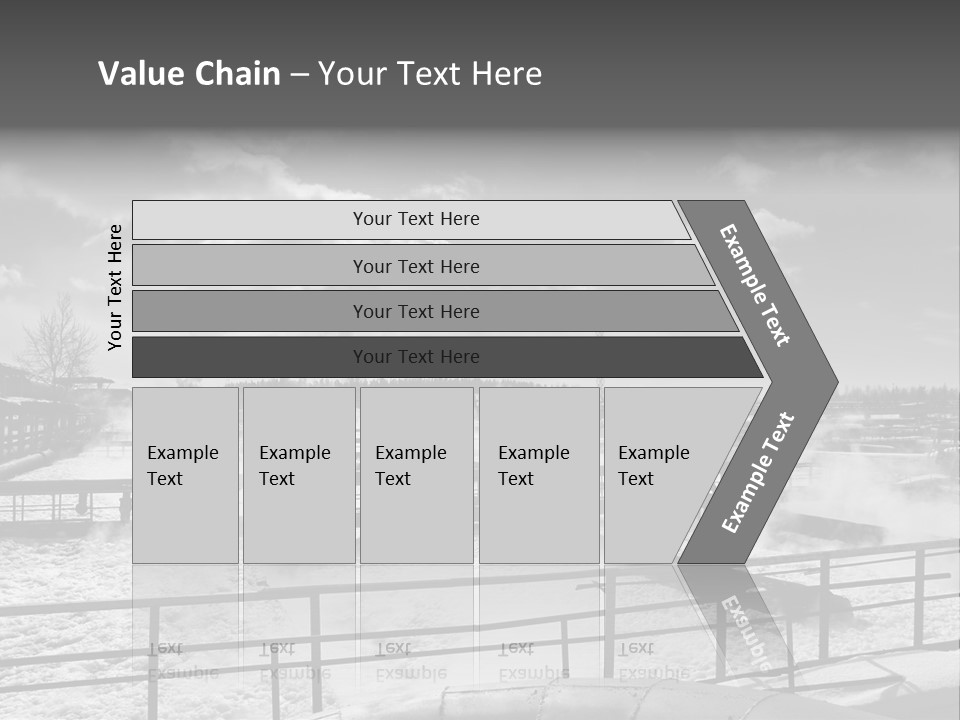 A Black And White Photo Of A Factory With Steam Coming Out Of It PowerPoint Template