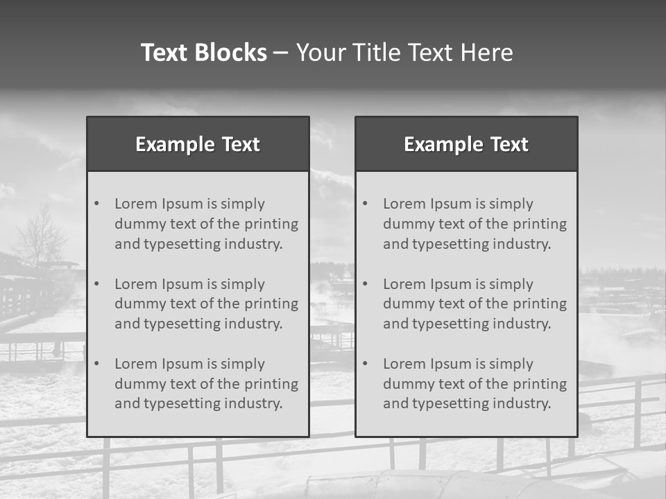 A Black And White Photo Of A Factory With Steam Coming Out Of It PowerPoint Template