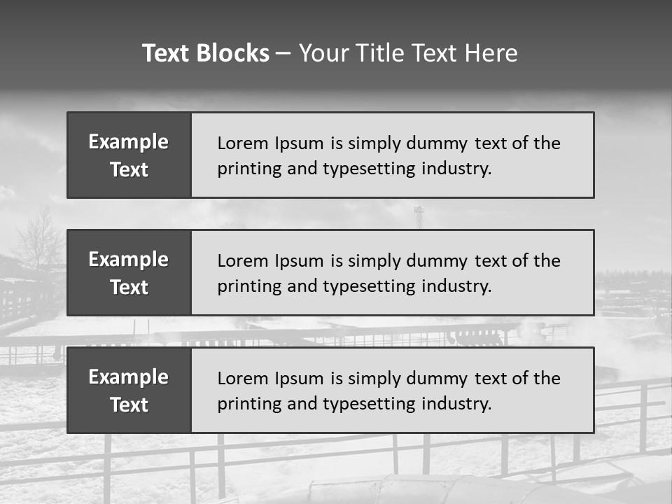 A Black And White Photo Of A Factory With Steam Coming Out Of It PowerPoint Template
