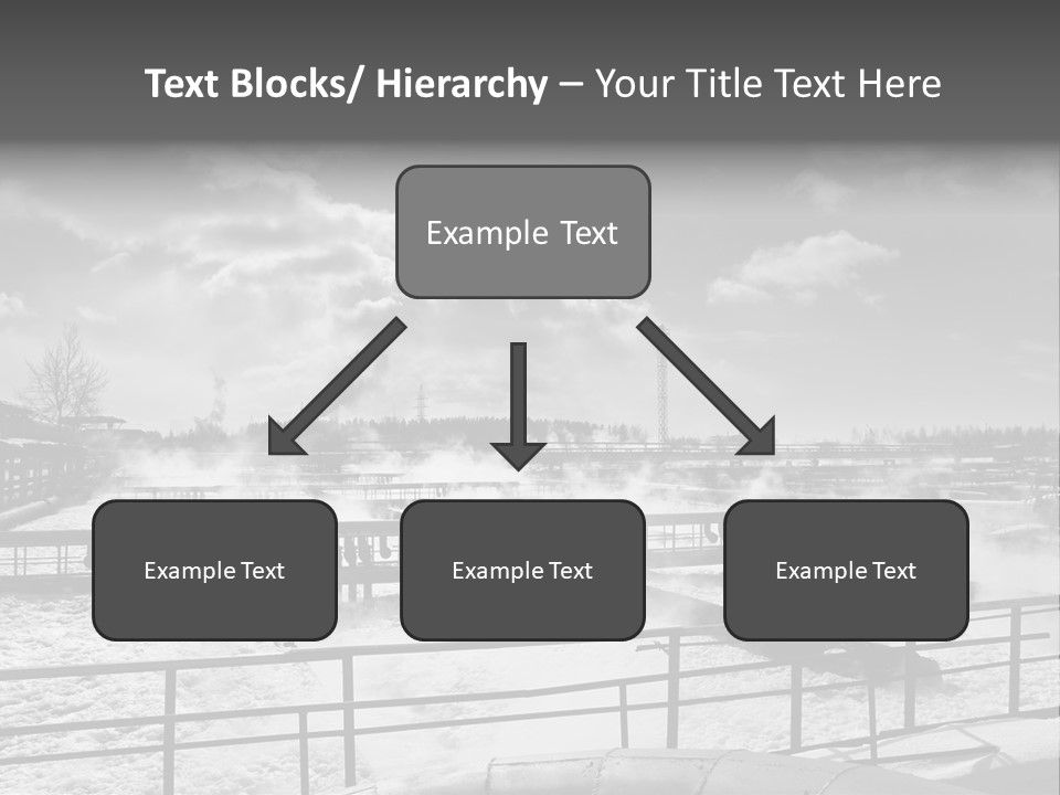 A Black And White Photo Of A Factory With Steam Coming Out Of It PowerPoint Template