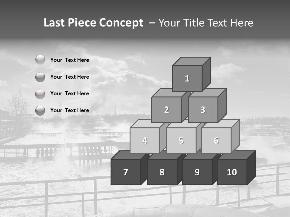 A Black And White Photo Of A Factory With Steam Coming Out Of It PowerPoint Template