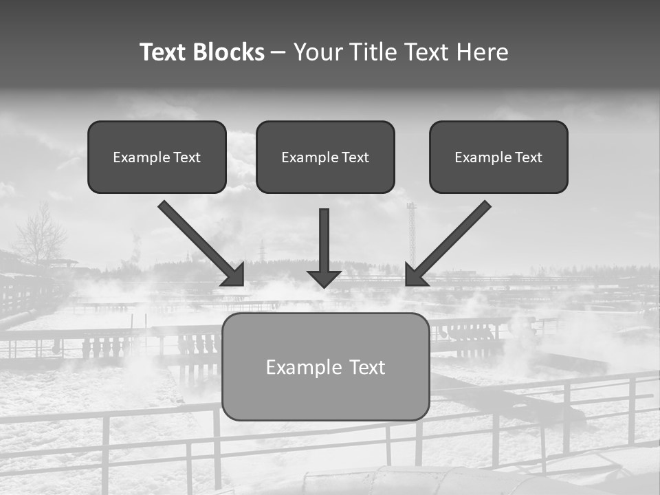 A Black And White Photo Of A Factory With Steam Coming Out Of It PowerPoint Template