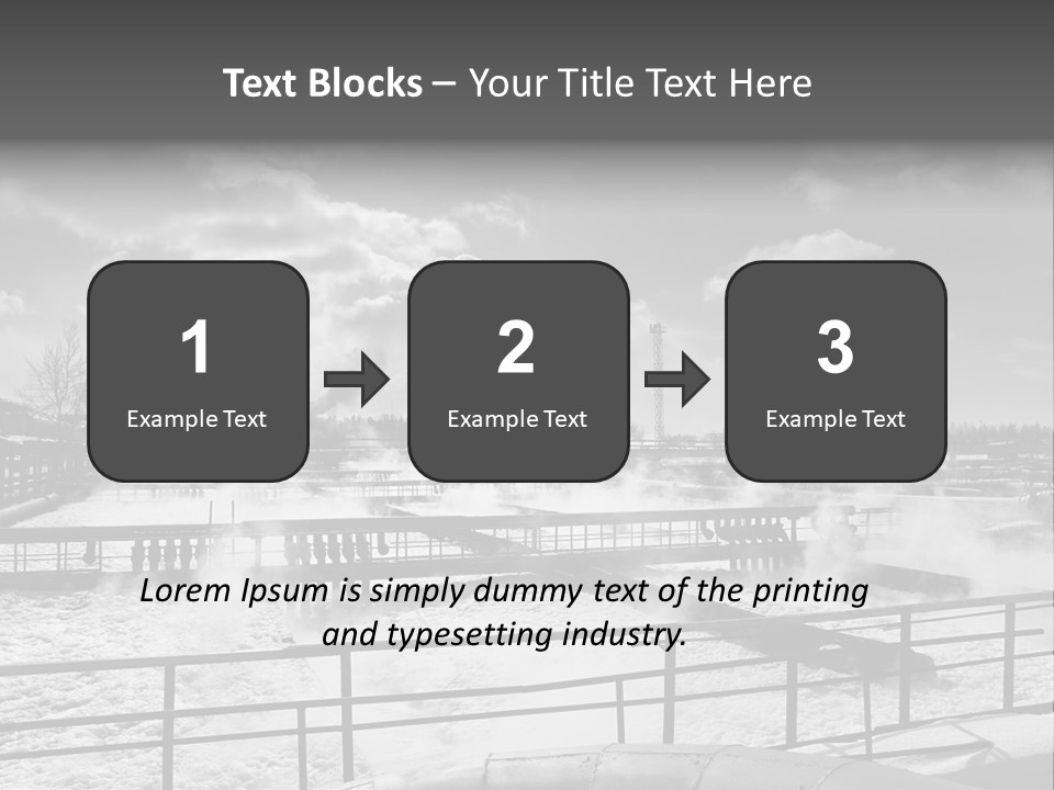 A Black And White Photo Of A Factory With Steam Coming Out Of It PowerPoint Template