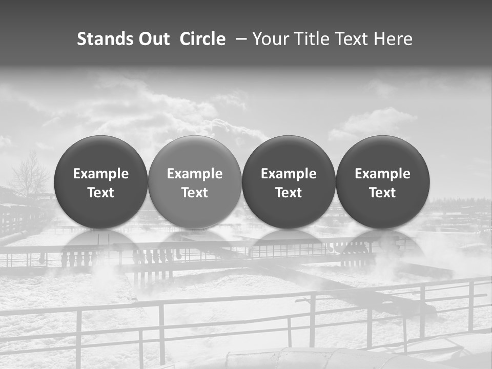 A Black And White Photo Of A Factory With Steam Coming Out Of It PowerPoint Template