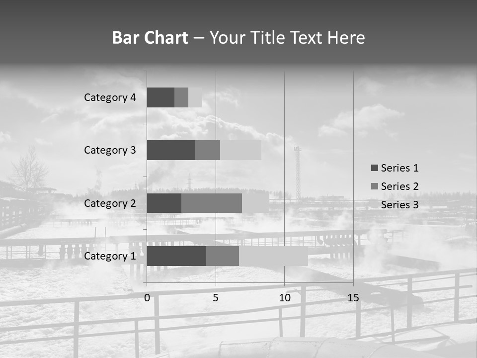 A Black And White Photo Of A Factory With Steam Coming Out Of It PowerPoint Template