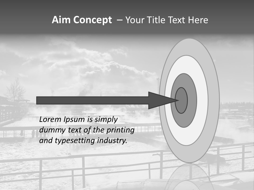 A Black And White Photo Of A Factory With Steam Coming Out Of It PowerPoint Template