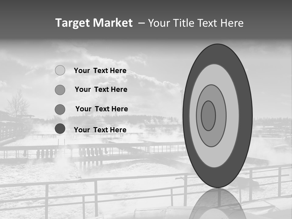 A Black And White Photo Of A Factory With Steam Coming Out Of It PowerPoint Template