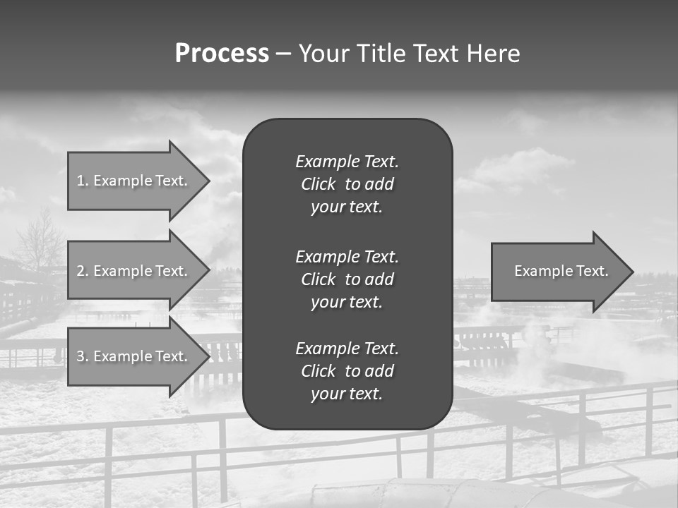 A Black And White Photo Of A Factory With Steam Coming Out Of It PowerPoint Template