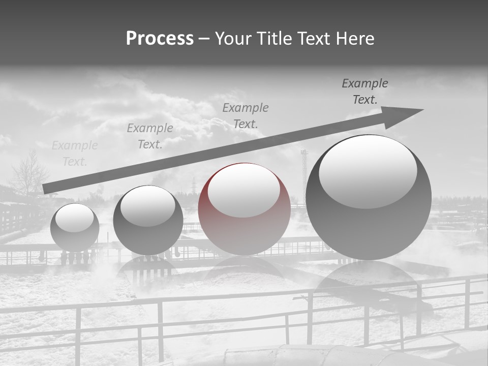 A Black And White Photo Of A Factory With Steam Coming Out Of It PowerPoint Template