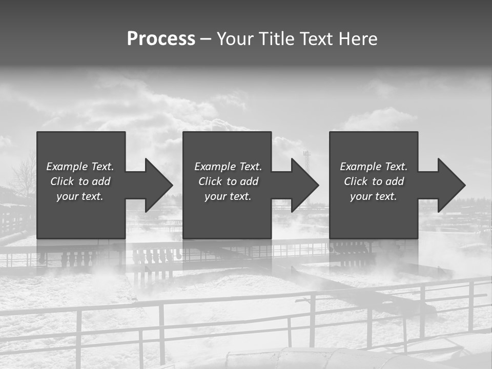 A Black And White Photo Of A Factory With Steam Coming Out Of It PowerPoint Template