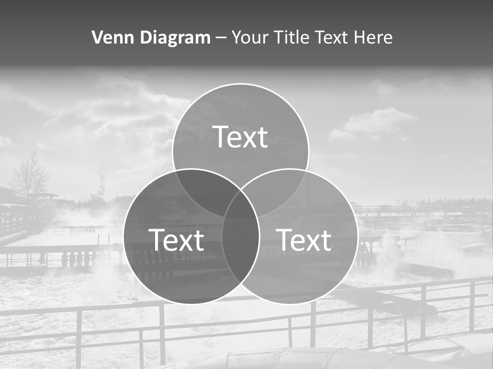 A Black And White Photo Of A Factory With Steam Coming Out Of It PowerPoint Template