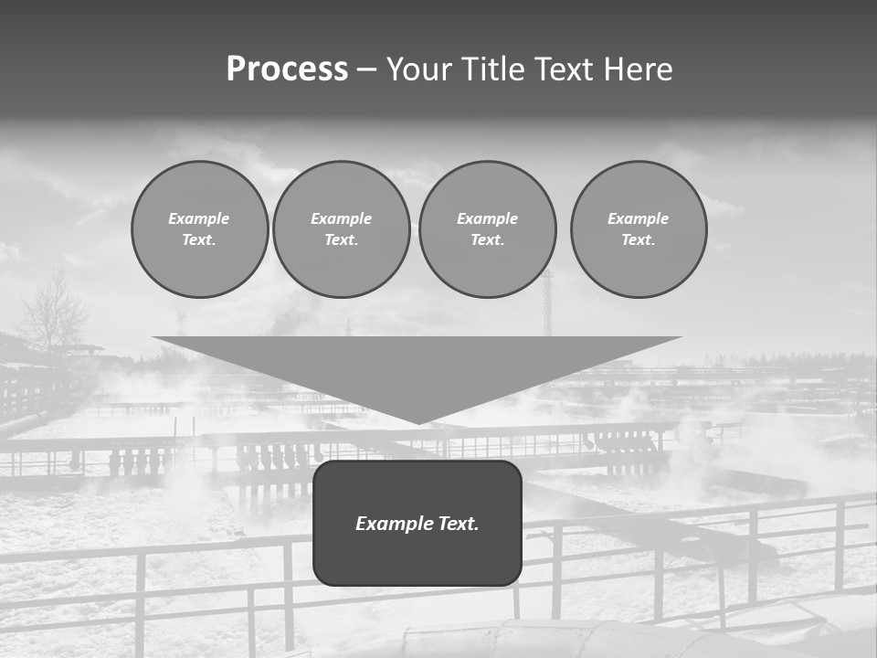 A Black And White Photo Of A Factory With Steam Coming Out Of It PowerPoint Template