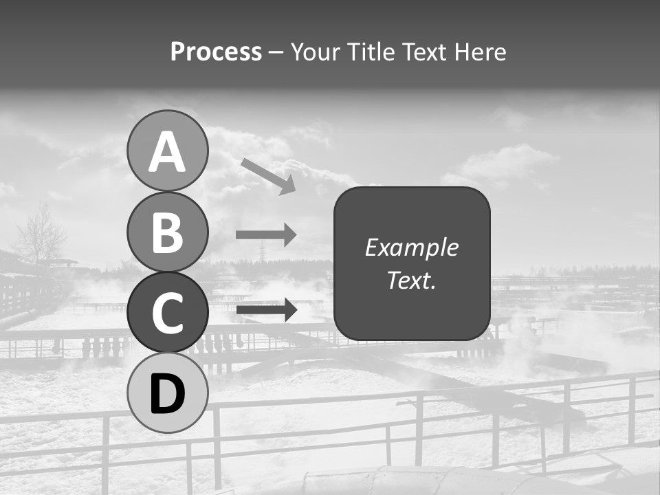 A Black And White Photo Of A Factory With Steam Coming Out Of It PowerPoint Template