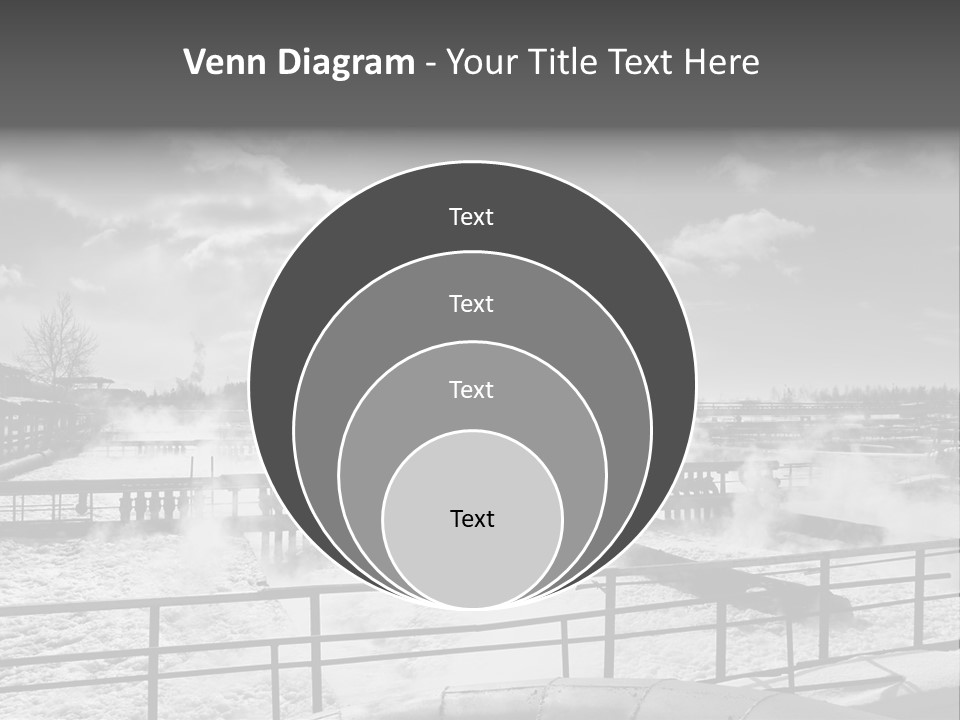 A Black And White Photo Of A Factory With Steam Coming Out Of It PowerPoint Template