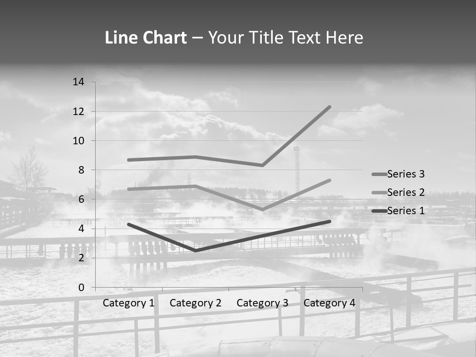 A Black And White Photo Of A Factory With Steam Coming Out Of It PowerPoint Template