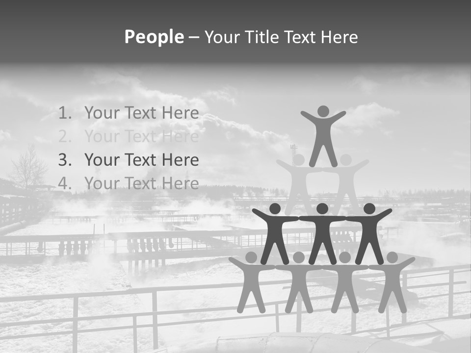 A Black And White Photo Of A Factory With Steam Coming Out Of It PowerPoint Template