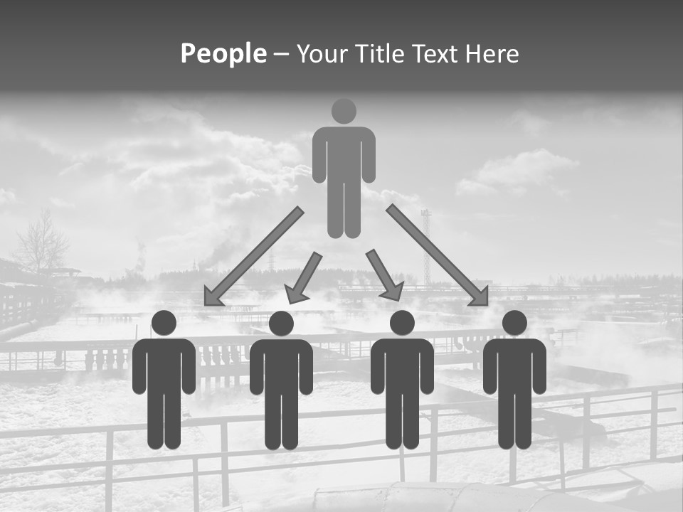 A Black And White Photo Of A Factory With Steam Coming Out Of It PowerPoint Template