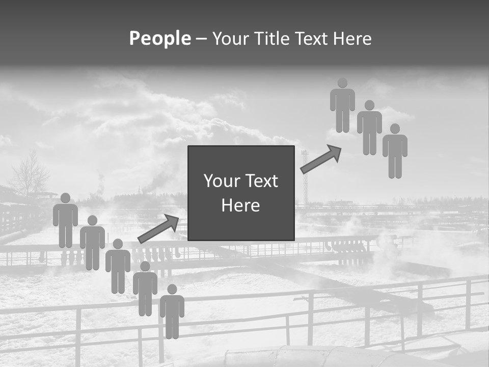 A Black And White Photo Of A Factory With Steam Coming Out Of It PowerPoint Template