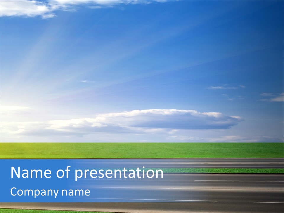 A Road With A Sky In The Background PowerPoint Template