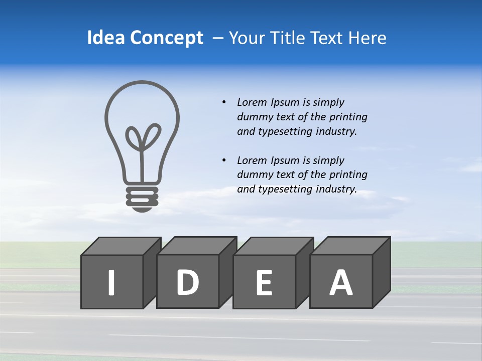 A Road With A Sky In The Background PowerPoint Template