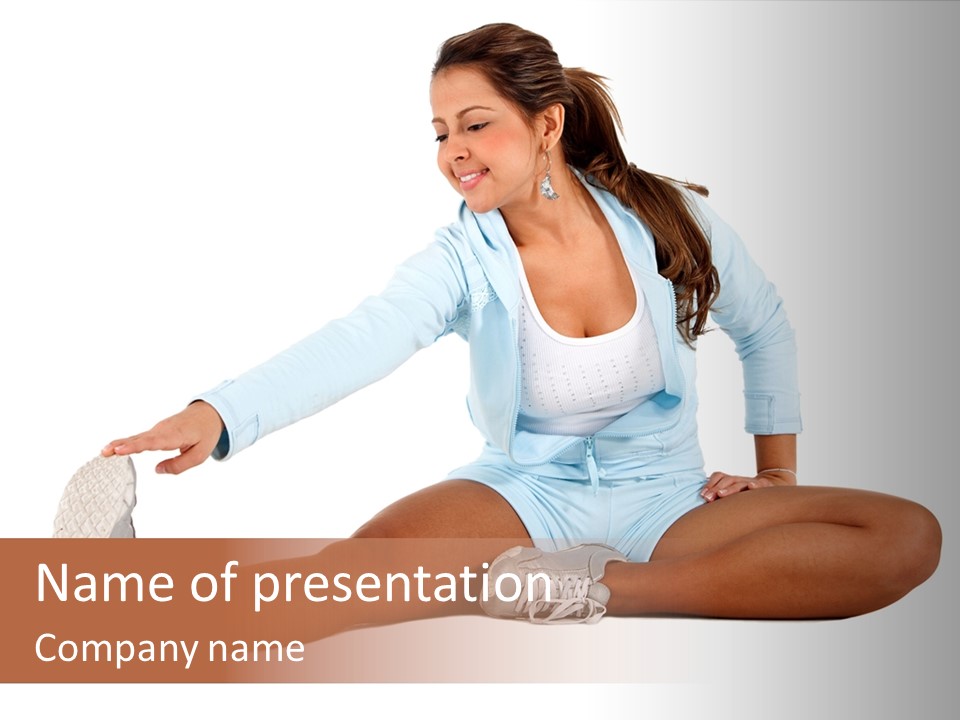 Stretch Isolated Woman PowerPoint Template