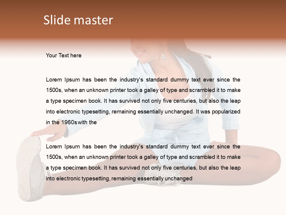 Stretch Isolated Woman PowerPoint Template