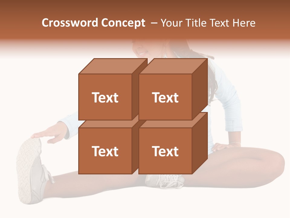 Stretch Isolated Woman PowerPoint Template