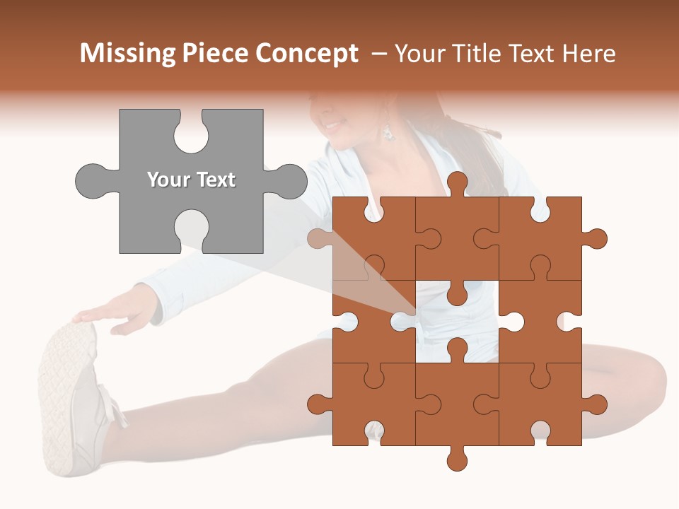 Stretch Isolated Woman PowerPoint Template