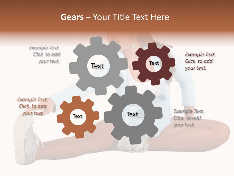 Stretch Isolated Woman PowerPoint Template
