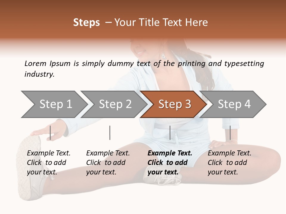 Stretch Isolated Woman PowerPoint Template