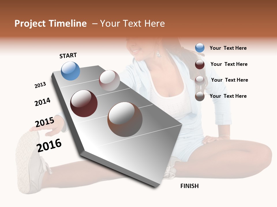Stretch Isolated Woman PowerPoint Template