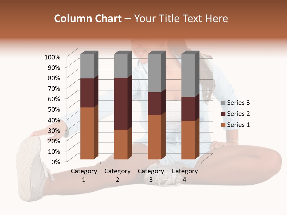 Stretch Isolated Woman PowerPoint Template