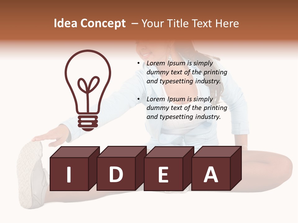 Stretch Isolated Woman PowerPoint Template