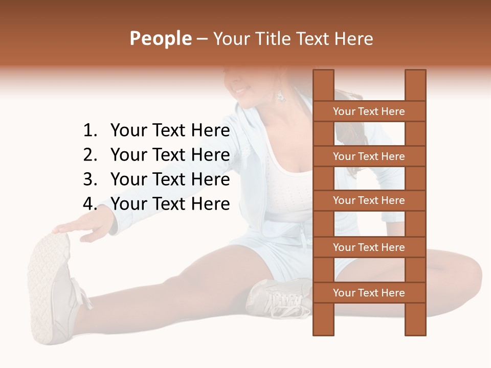 Stretch Isolated Woman PowerPoint Template